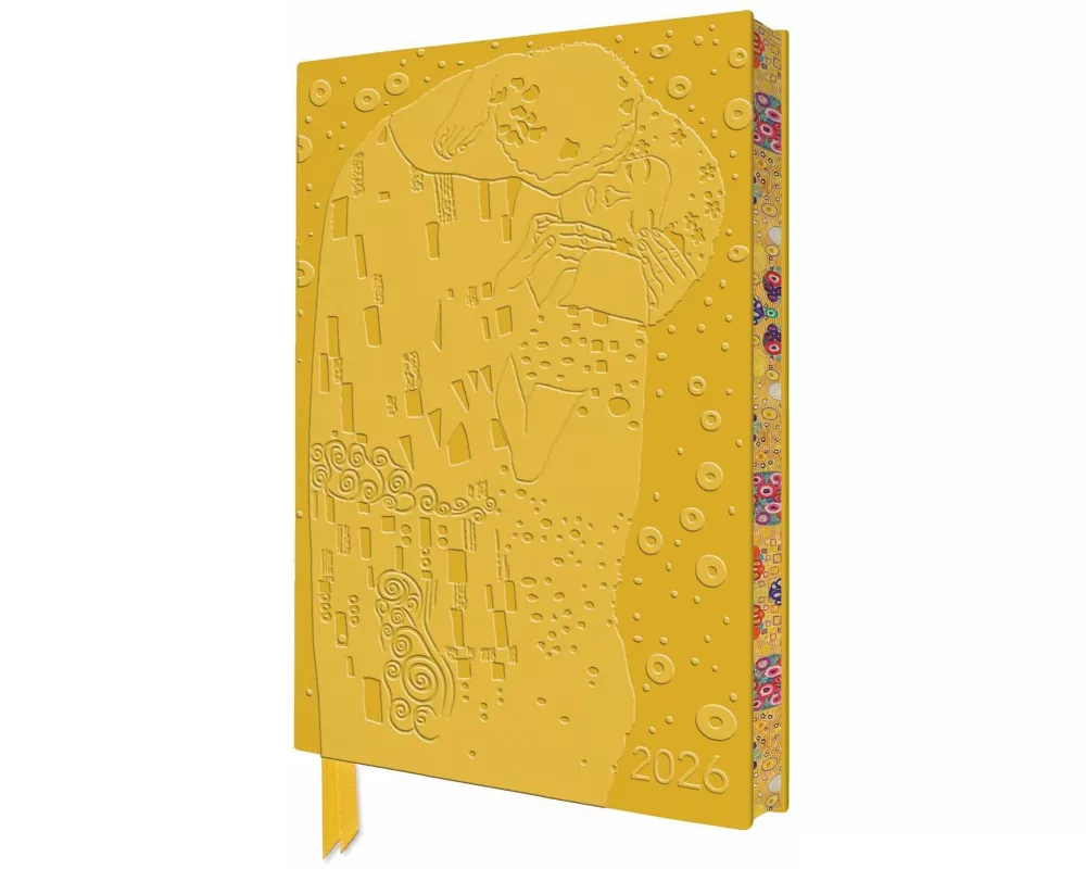 Gustav Klimt: The Kiss 2026 Artisan Art Vegan Leather Diary Planner - Page to View with Notes