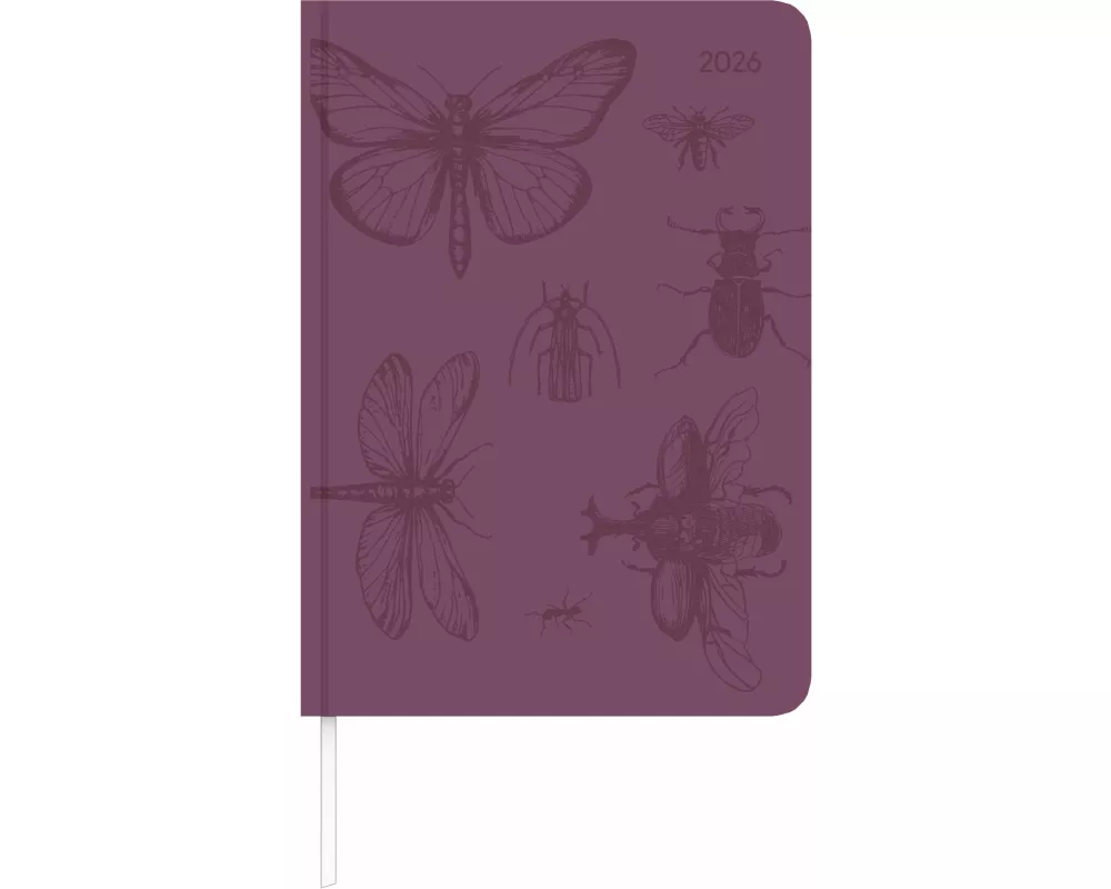 Alpha Edition - Lady Journal Grande Deluxe Purple 2026 – Buchkalender A5 (ca. 15×21 cm) mit Wochenübersicht & edlem Tucson-Einband, eleganter Taschenk