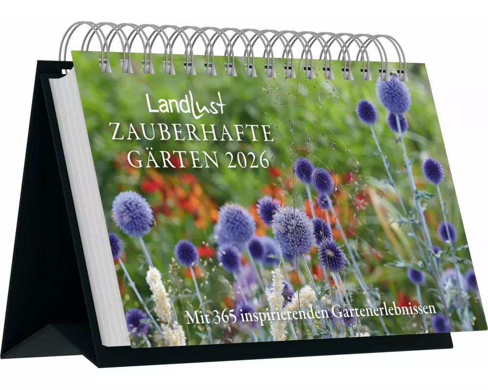 Landlust - Zauberhafte Gärten 2026 – Tischaufstellkalender 22×14 cm mit 365 Blättern, Gartenkalender im Landlust-Stil für Natur- & Pflanzenliebhaber