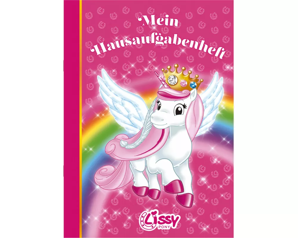 Lissy Pony - Lissy Pony Hausaufgabenheft Grundschule 2026 – A5 Schulplaner 15×21 cm mit Glitzer-Design, Stickern & Lernspielen