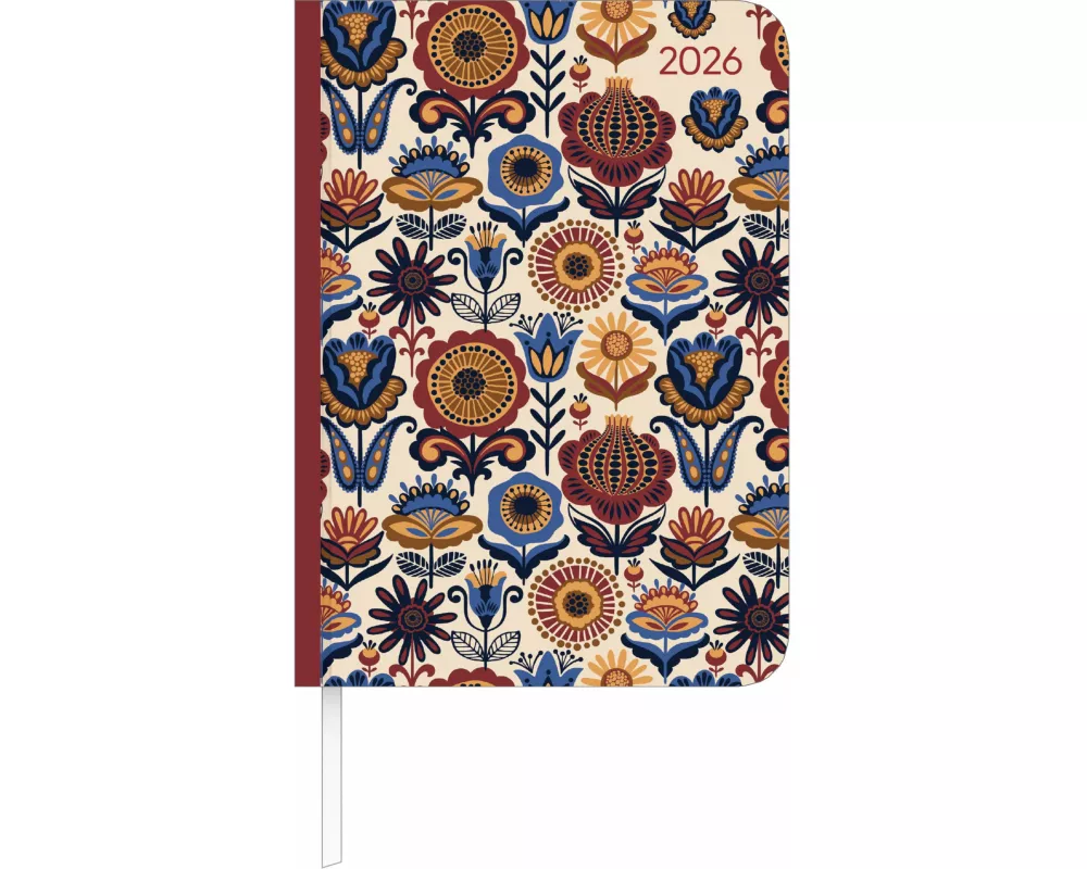 Alpha Edition - Lady Journal Paisley 2026 – Taschenkalender A6 (11×15 cm) mit Monatsübersicht & Notizbereich, eleganter Terminplaner für Beruf, Schule