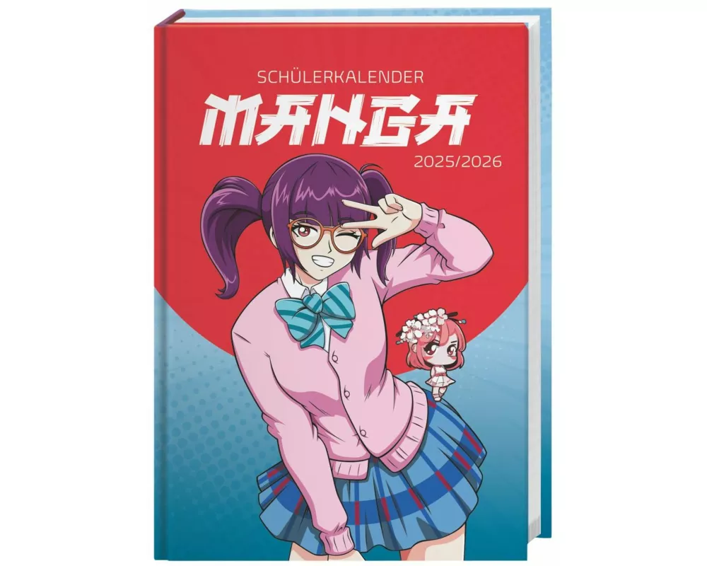 Manga Schülerkalender A5 2025/2026 - 17 Monate ab August 2025