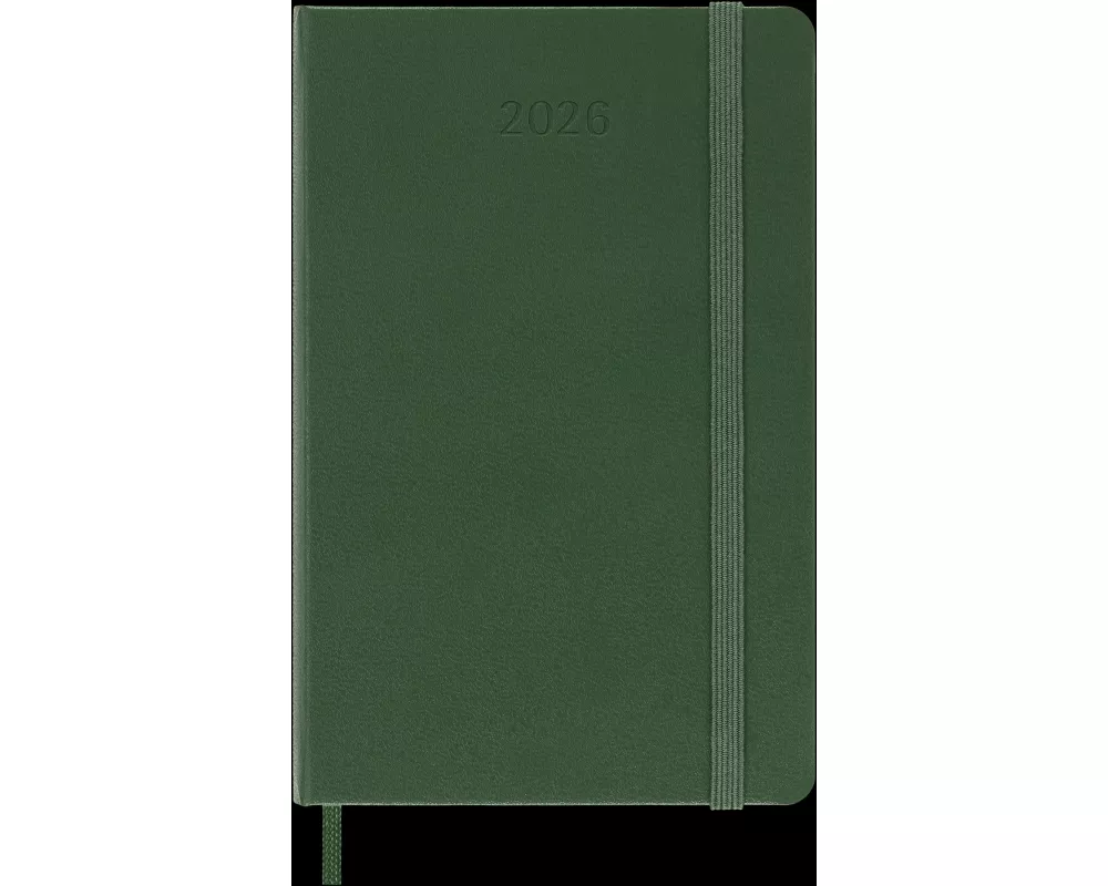Moleskine 12 Monate Tageskalender 2026, Pocket/A6, 1 Tag = 1 Seite, Fester Einband, Myrtengrün