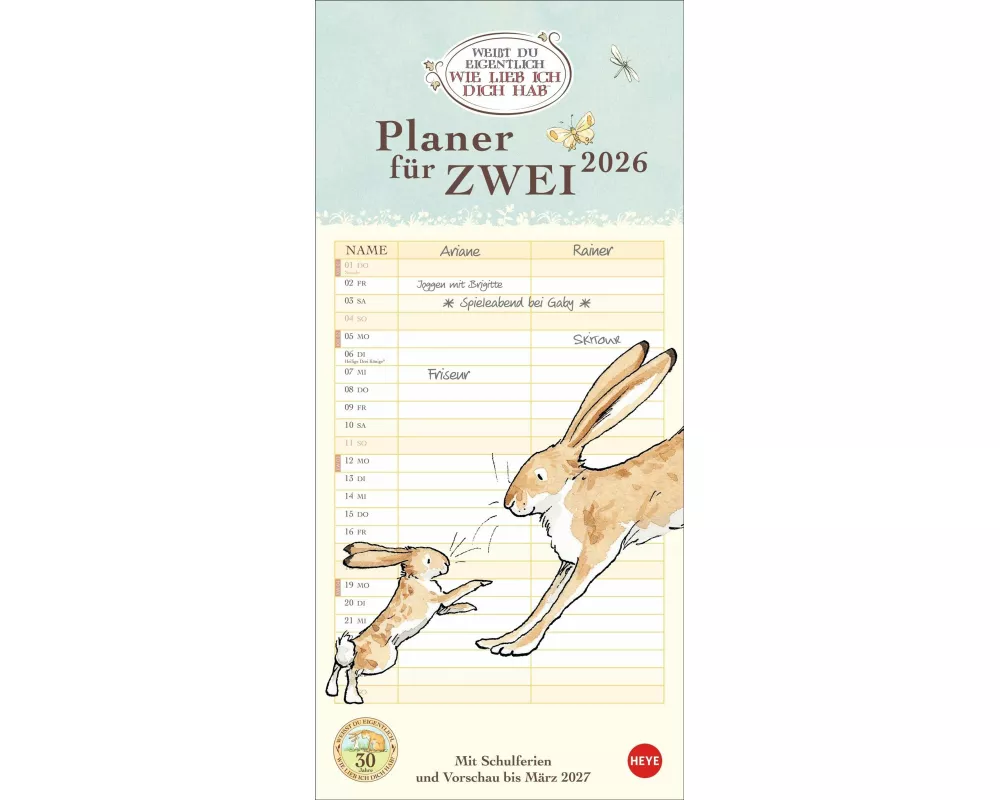 Weißt du eigentlich, wie lieb ich dich hab? Planer für zwei 2026