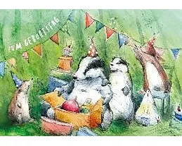 Doppelkarte. Naturliebe / Dachsparty / quer