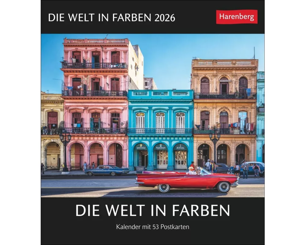 Die Welt in Farben Postkartenkalender 2026 - Kalender mit 53 Postkarten