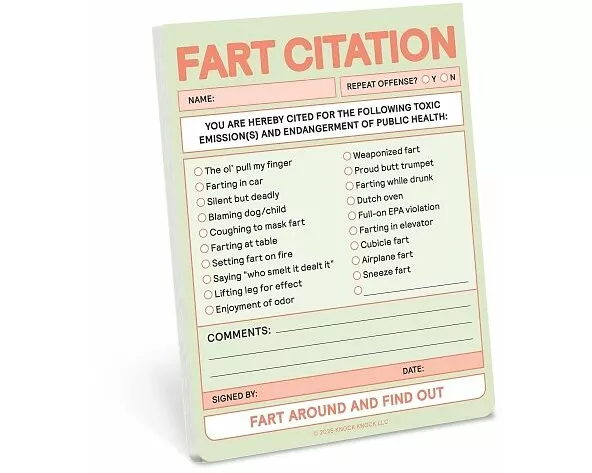Knock Knock Fart Citation Nifty Note (Pastel Version)