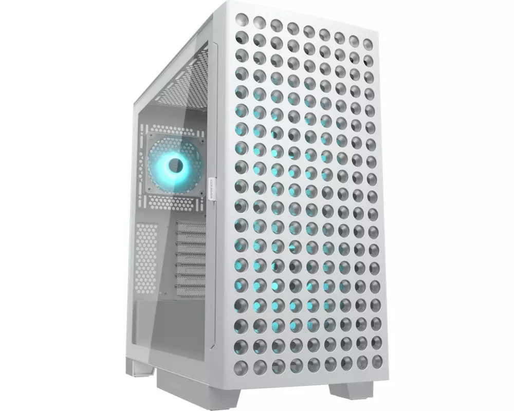 Cougar Airface Eco ARGB Midi-Tower, Weiss, mit Sichtfenster, RGB