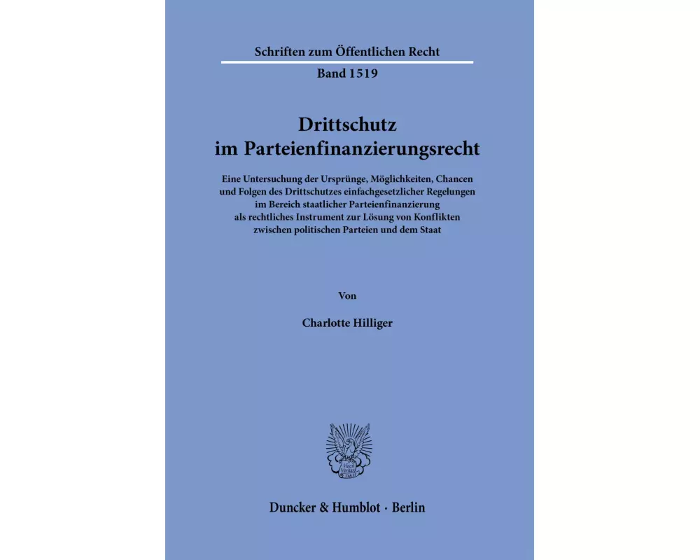 Drittschutz im Parteienfinanzierungsrecht
