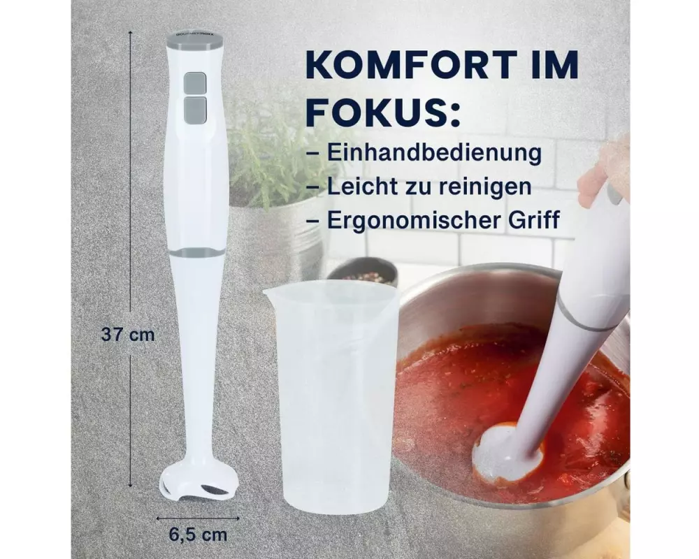 GOURMETmaxx Stabmixer 13767 Weiss