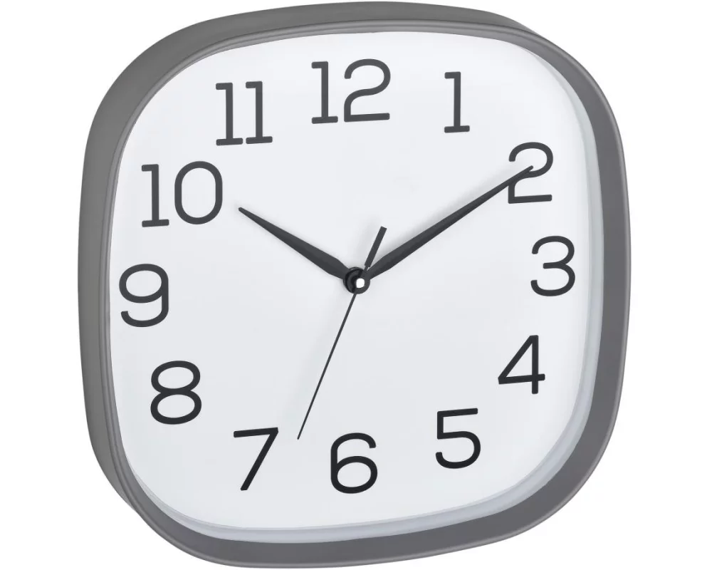 TFA Dostmann Wanduhr mit Sweep-Werk Grau