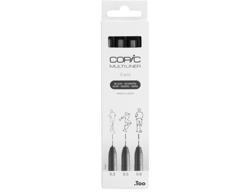 COPIC Multiliner 22075631 schwarz 3 Stück