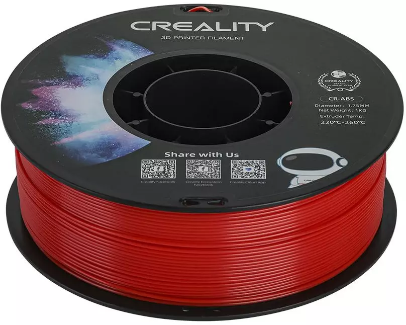 Creality Filament ABS, Rot, 1.75 mm, 1 kg