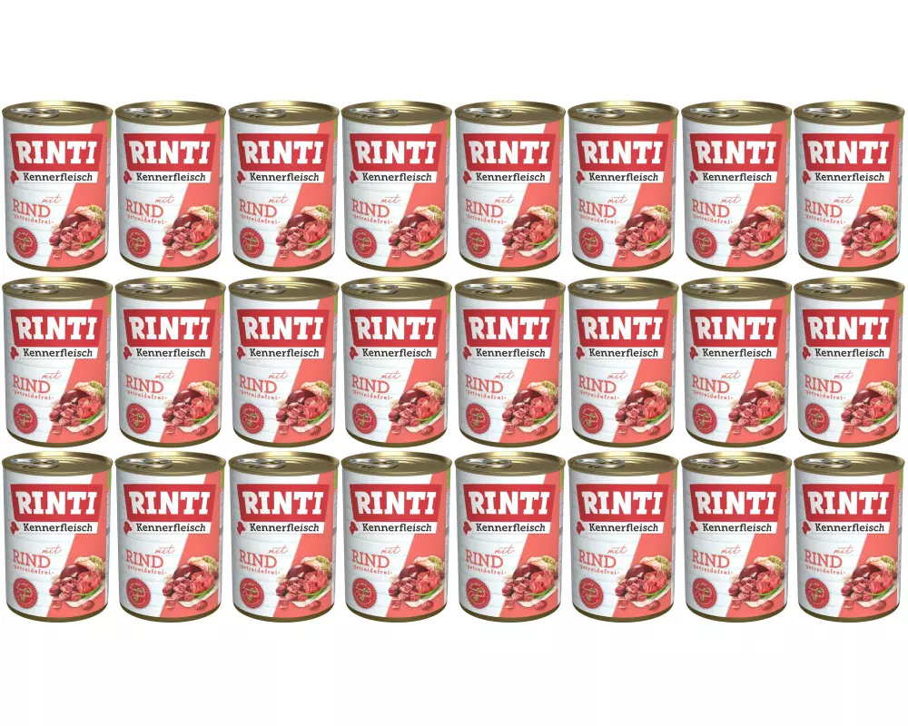 Rinti Nassfutter Kennerfleisch pur Dose Rind, 24 x 400 g