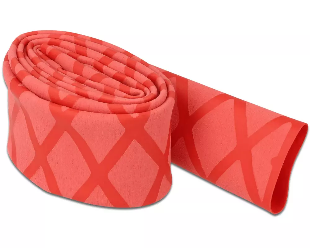 Delock Schrumpfschlauch X-Muster rutschfest 1 m x 20 mm Rot
