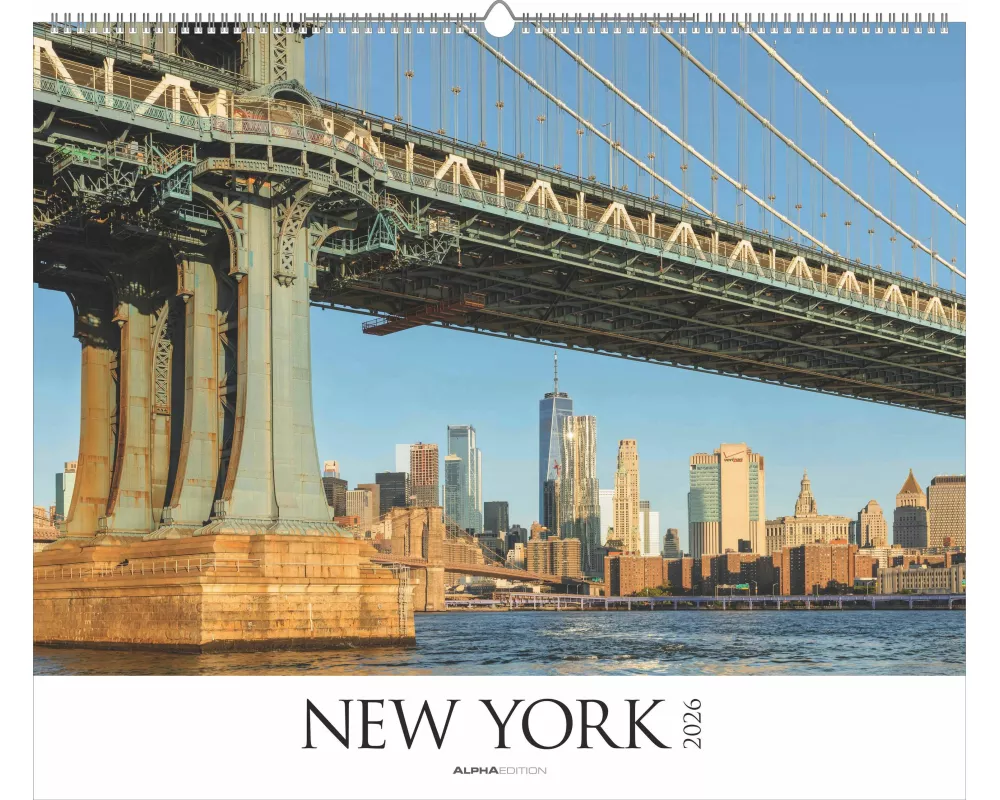 Alpha Edition - New York Kalender 2026 – Wandkalender Querformat 60×50 cm mit imposanten Stadtansichten & Skyline-Fotografien, großformatiger Städte-
