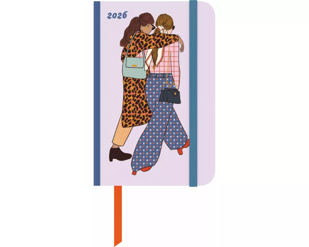 DUMONT - Emmy Lupin 2026 – Taschenkalender klein 9x14 cm – Wochen-Notizkalender mit Verschlussband & Falttasche, stylischer Begleiter für Frauen