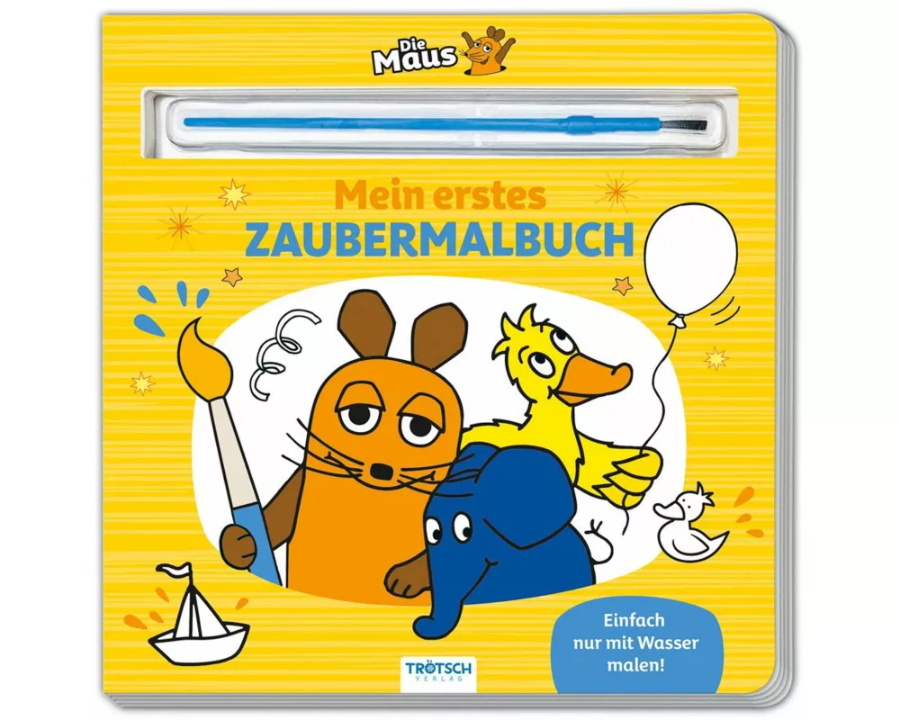 Trötsch Die Maus Malbuch mit Pinsel Mein erstes Zaubermalbuch