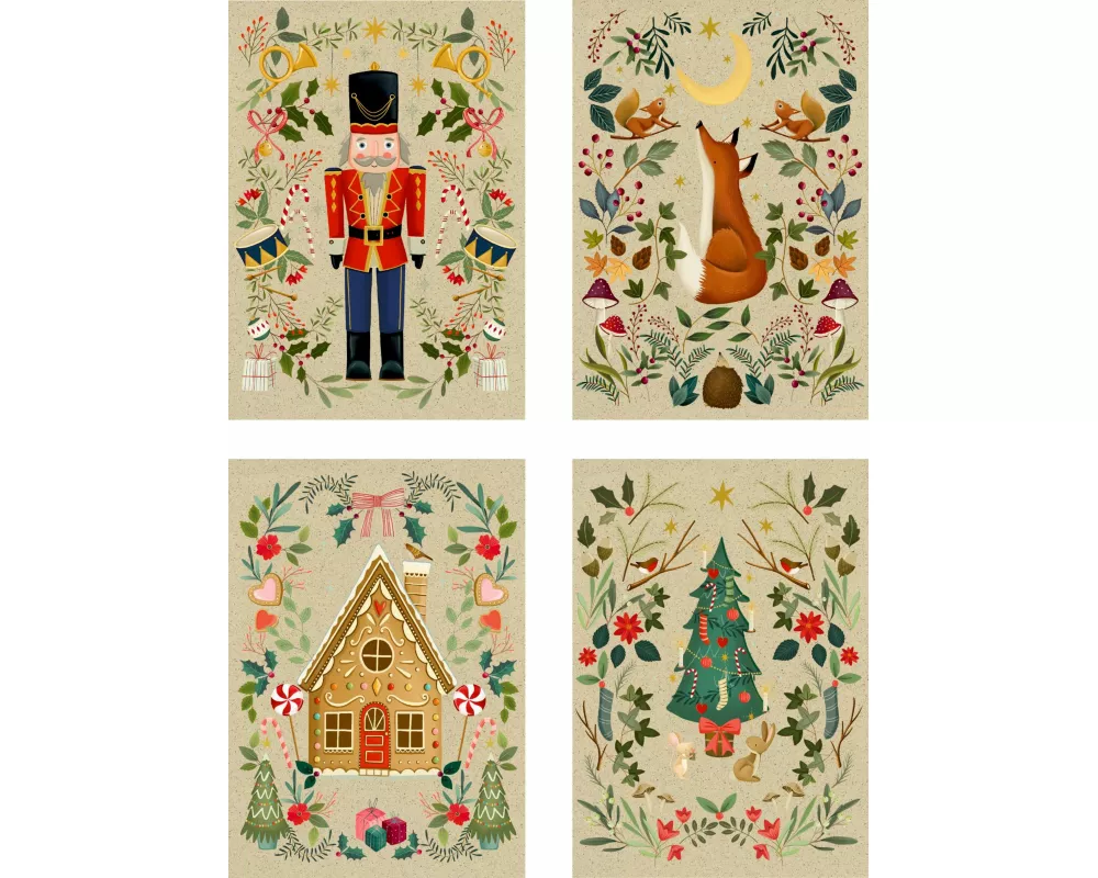 A5-Graspapier-Adventskalender - Weihnachtszauber