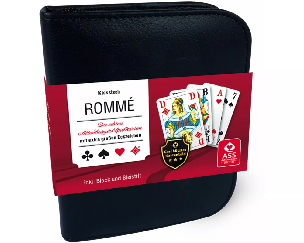 Senioren Rommé im Lederetui