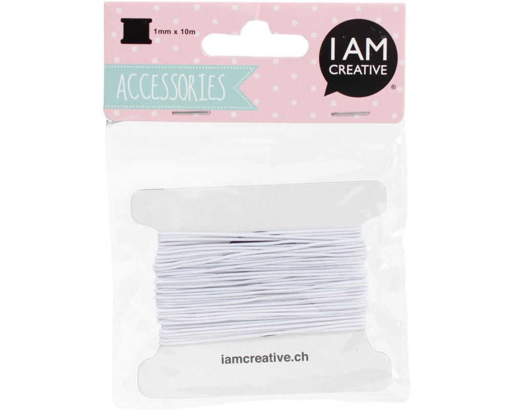 I AM CREATIVE Schmuckband, elastisch 1mmx10m 4703.21 weiss