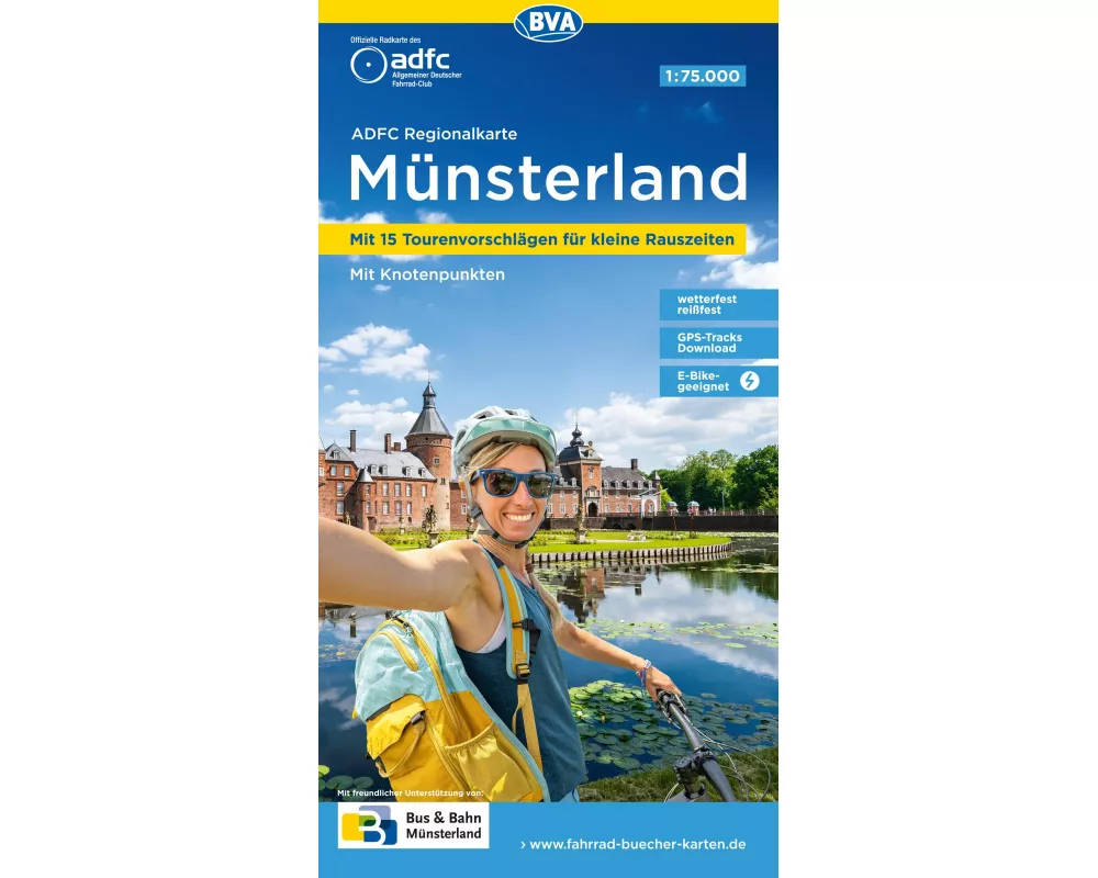 BVA ADFC Regionalkarte Münsterland, mit Knotenpunkten 1:75.000