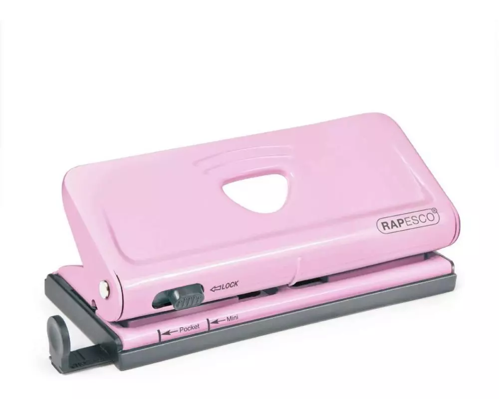 Rapesco Verstellbarer 6-fach Terminplanerlocher 10 Blatt, Rosa