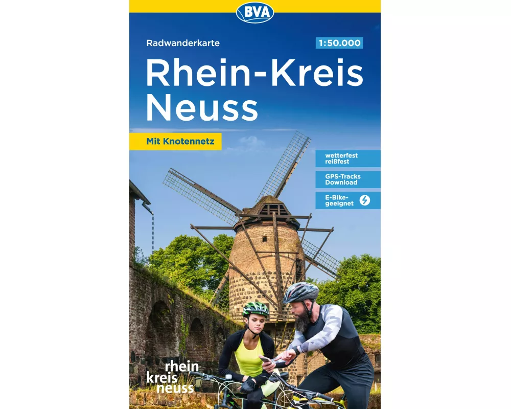 BVA Radwanderkarte Rhein-Kreis Neuss mit Knotenpunkten 1:50.000