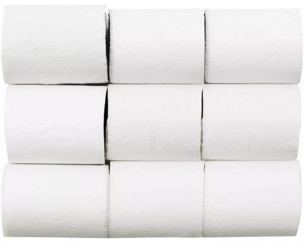 Kreppbänder, Weiß, FSC MIX, 9 Stk, 5,5 cm x 10 m