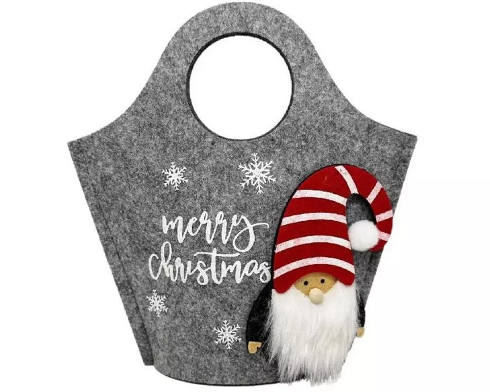 Dameco Geschenktasche Merry Christmas 23 cm, Grau