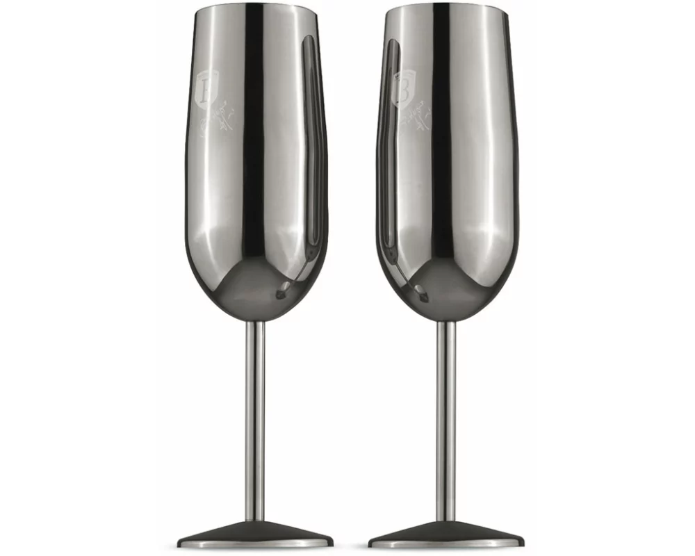 Berlinger Haus Edelstahl Sektgläser 2 Stück Matte Black Collection