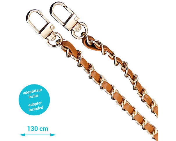 ZANAÉ Phone Necklace Leather 18311 Gold & Chain brown / gold