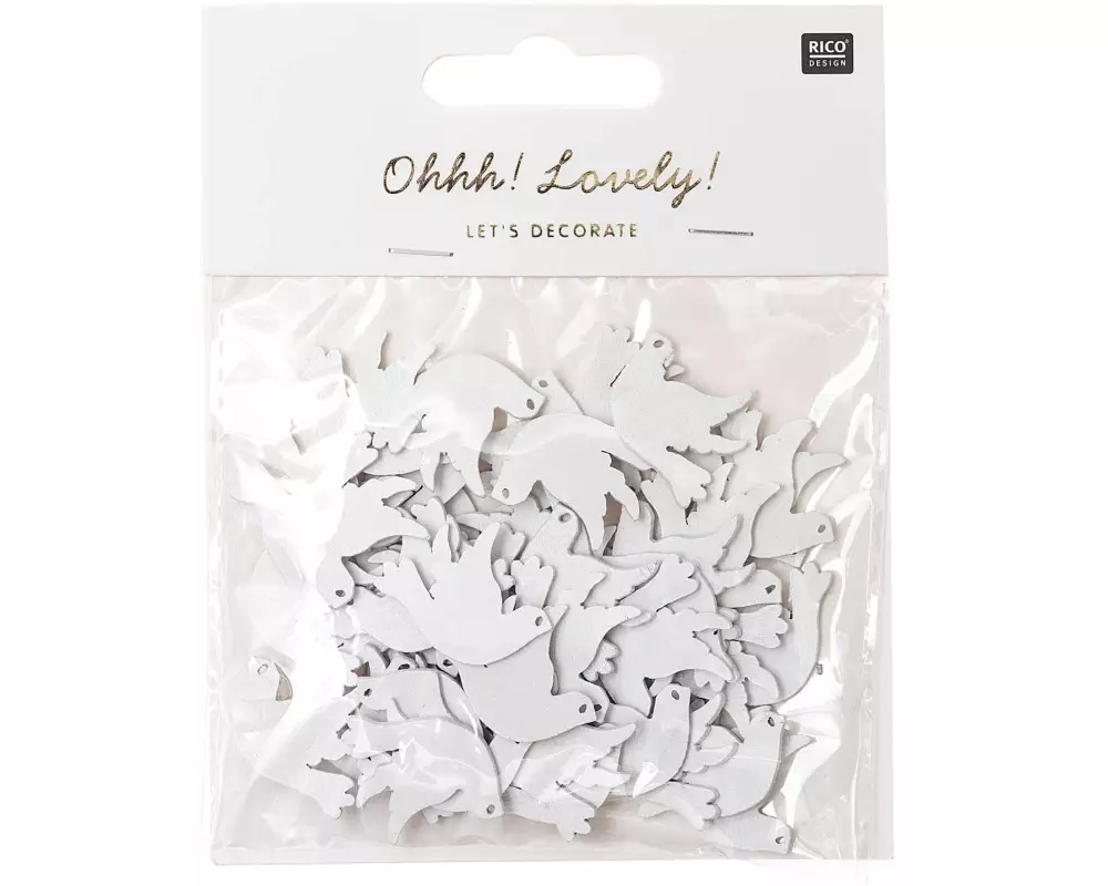 Rico Design Streudeko Taube 48 Stück, Weiss