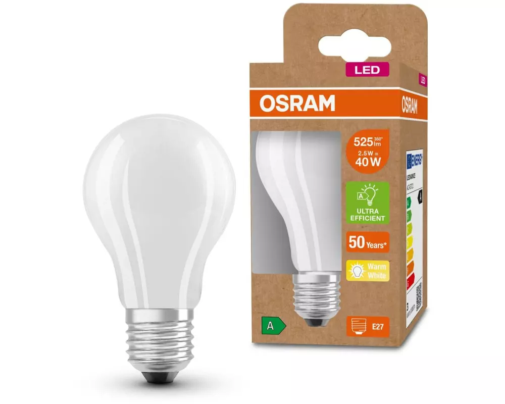 OSRAM Lampe Clas A 40, 2.5W, E27, Warmweiss (WW)