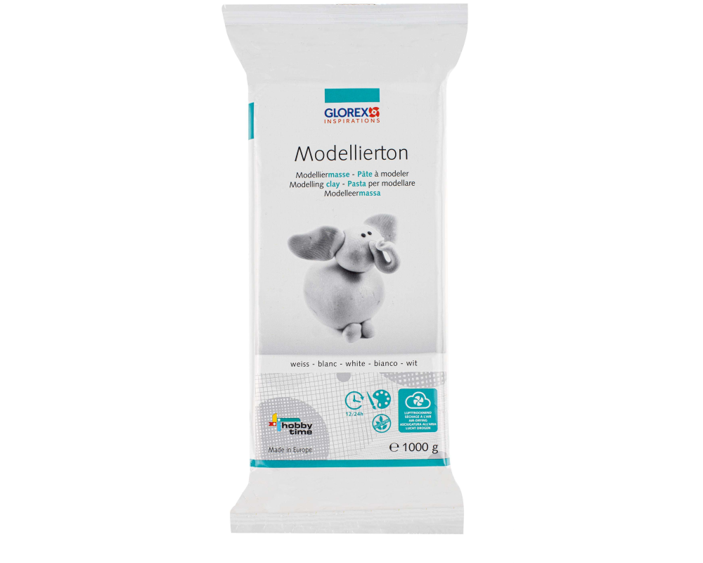 GLOREX Modellierton 1kg 61780712 weiss, lufthärtend