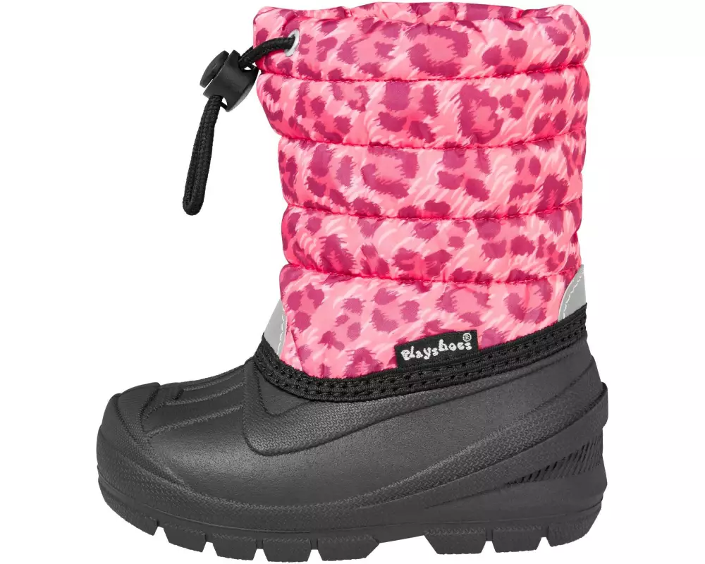 Playshoes Winter-Bootie Leo-Print Gr. 24/25, Pink