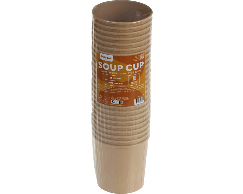 belesse Suppenbecher Kraft/PE 780 ml 25 Stück