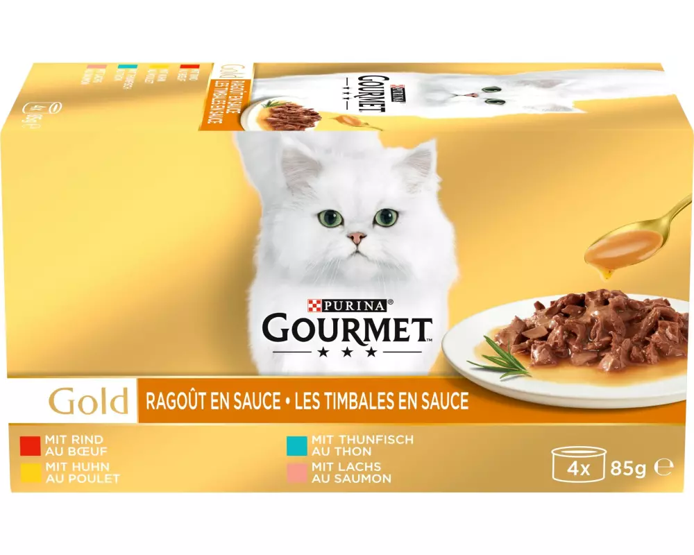 Purina Gourmet Nassfutter Gold Ragout Sauce 4 x 85 g