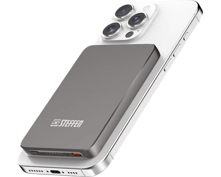 STEFFEN Powerbank Magnetic 15W PD+Qi 5'000 mAh max. 5 V-3 A 5000 mAh