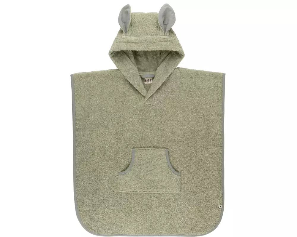 Bibs Kangaroo Poncho Bio-Baumwollfrottee Salbei 60 x 56 cm
