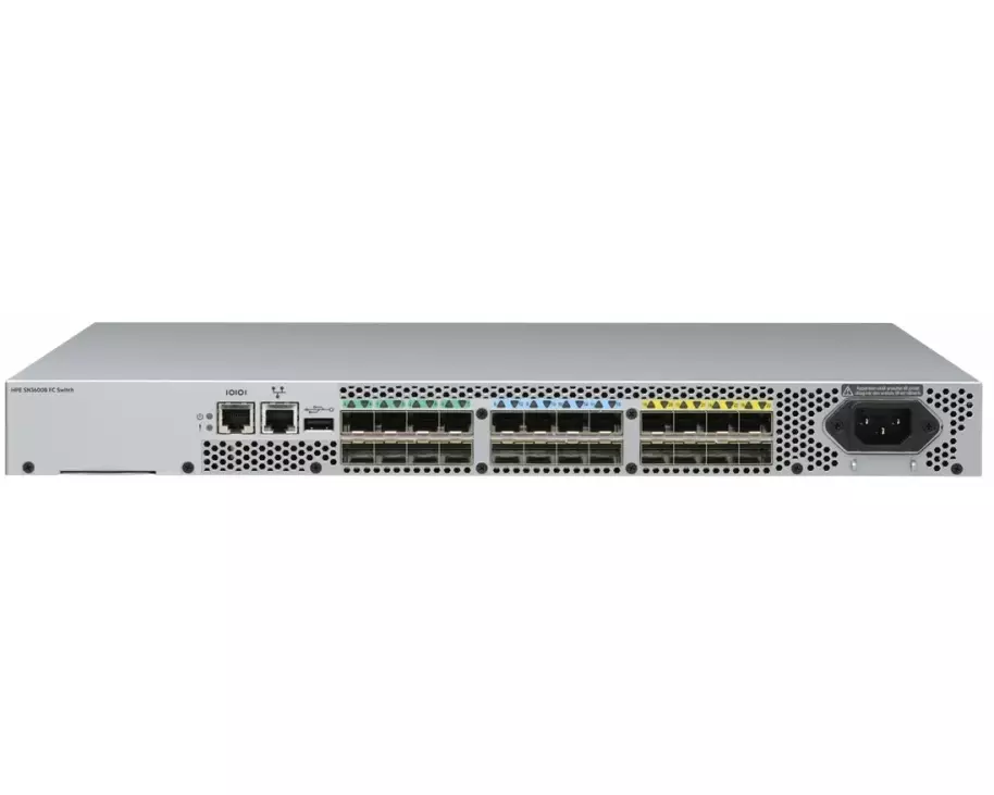 HPE SN3600B, 32Gb, 24/24, Power Pack+, 24-port, 32Gb, Short Wave, SFP28, Fibre Channel Switch