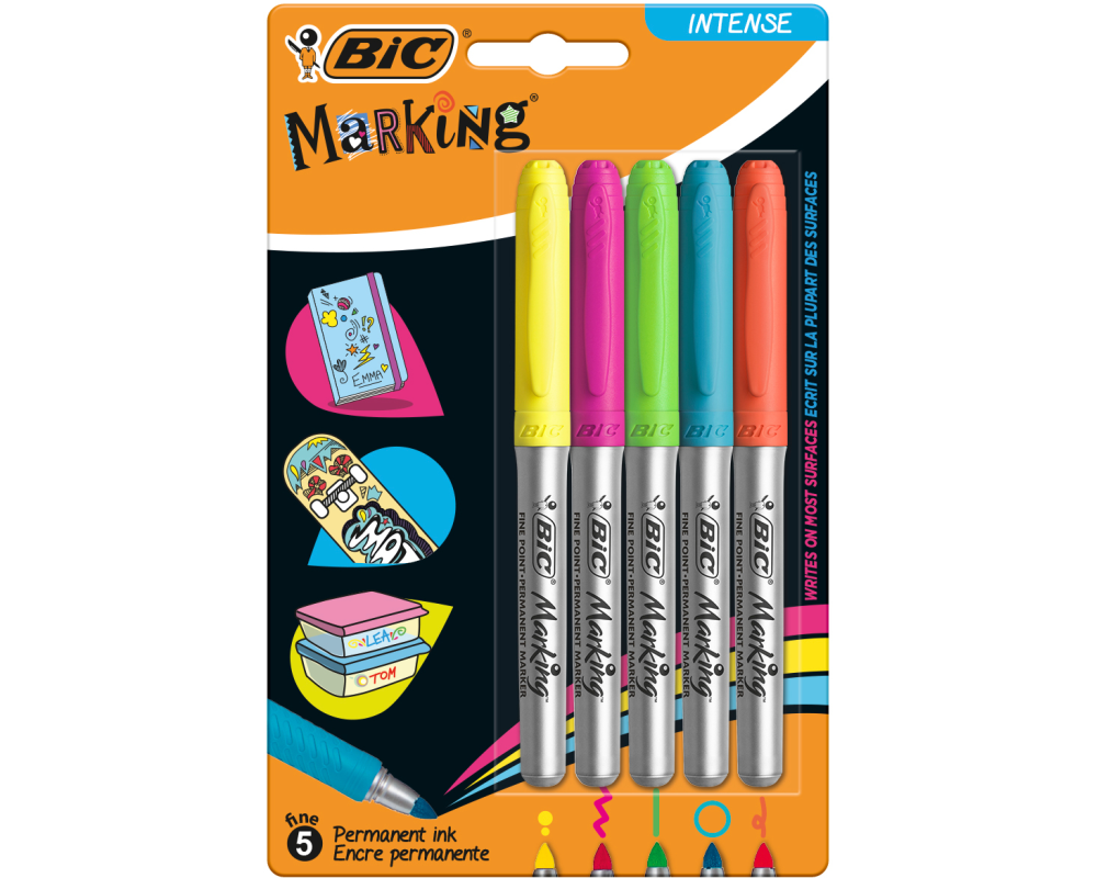 BIC Pemanent Marker Intense 0.8mm 968410 5 Farben