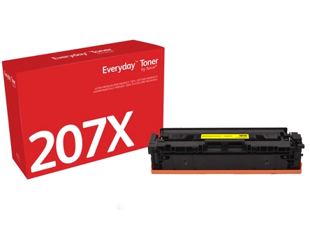 Everyday Yellow Toner by compatible with HP 207X (W2212X), High capacity. Colour toner page yield: 2450 pages, Black toner page yield: 2450 pages, Printing colours: Yellow, Quantity per pack: 1 pc(s)