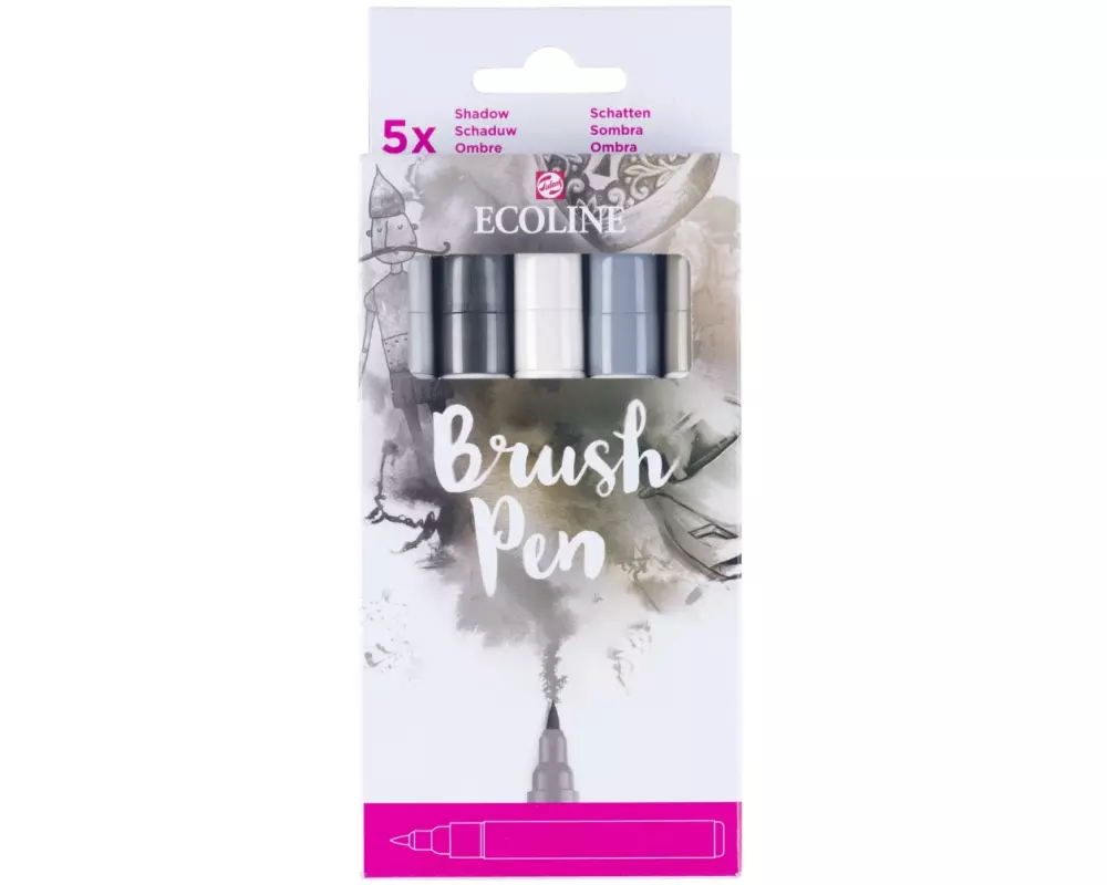 Talens Brushpen Ecoline 5er Set, Grau