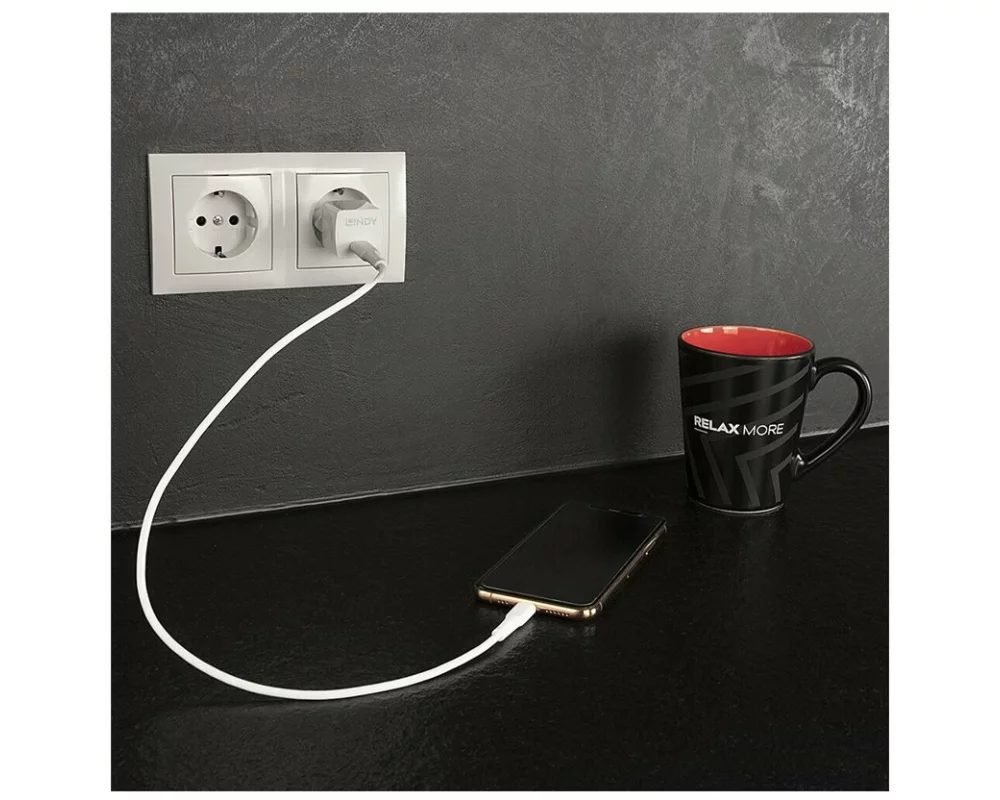 LINDY 20W Type C PD Charger, EU Plug