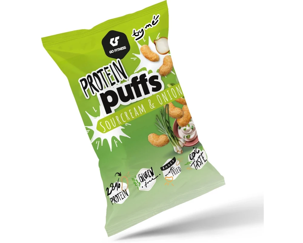 Go Fitness Chips & Popcorn Protein Puffs – Saure Sahne und Zwiebel 50 g