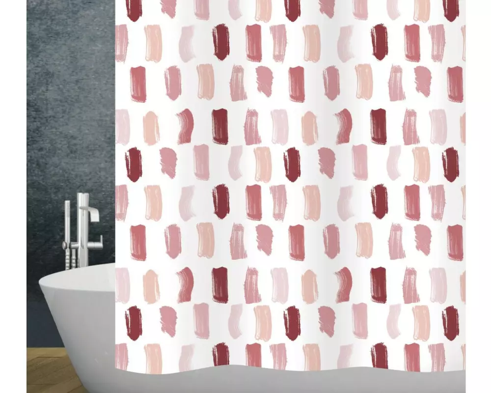 diaqua® Duschvorhang Paint Red 180 x 200 cm, Rot/Weiss