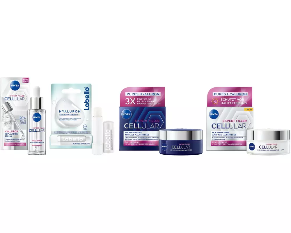 NIVEA Set Cellular Filler Hyaluron Gesichtspflege Routine 4-teilig
