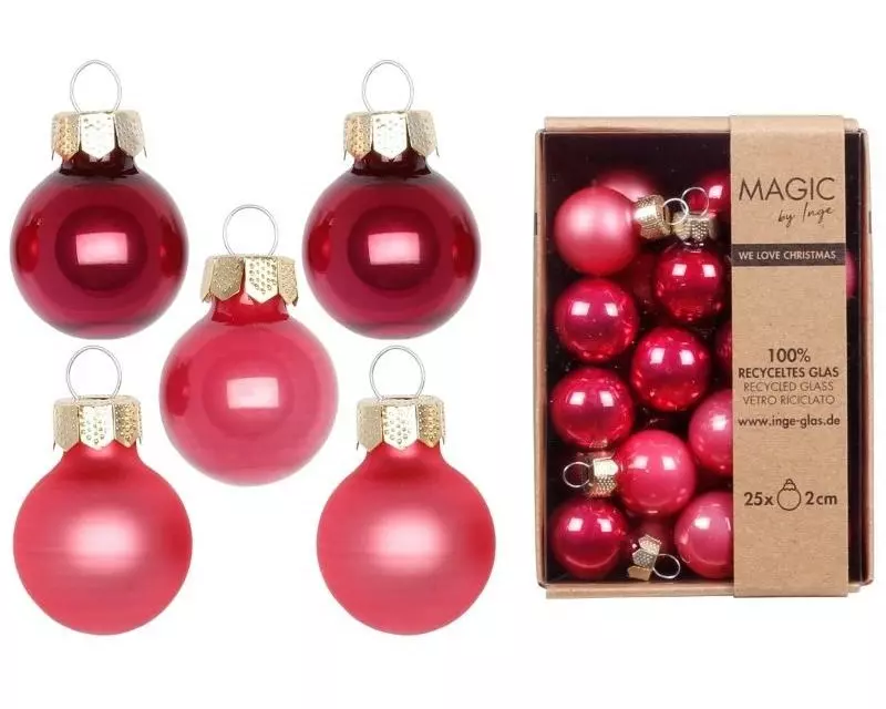 INGES CHRISTMAS DECOR Weihnachtskugel Gentle Pink 25 Stück, Rosa