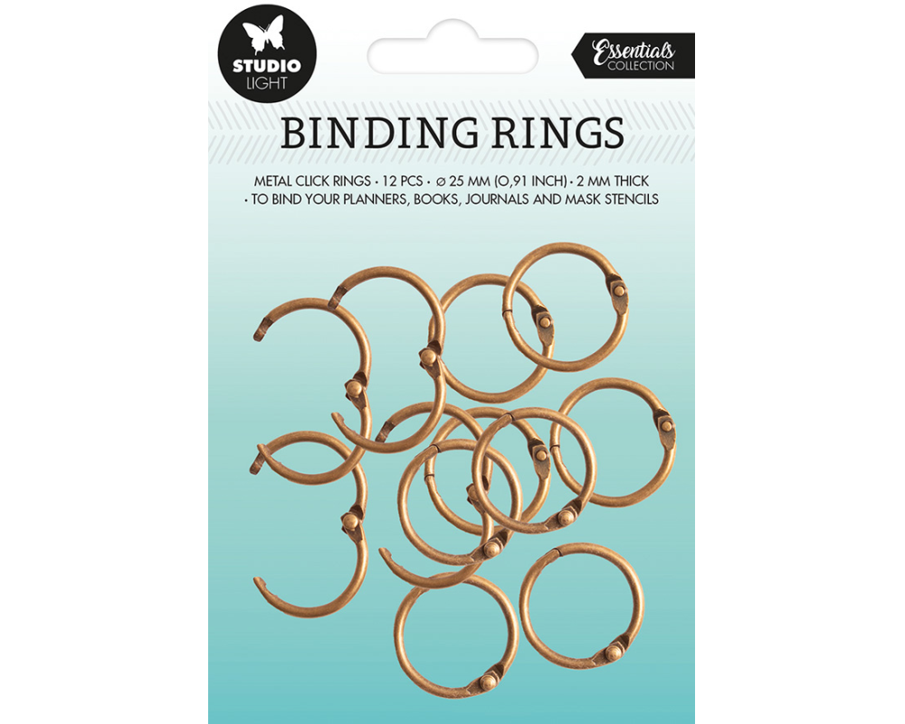 SIZZIX Bindung Klickri. 2.3x2.3x0.3cm RING02 gold 12 Stück